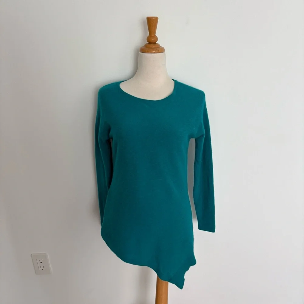 Charter Club Womens Cashmere Sweater Quiet Luxury Teal Green Blue Old Money